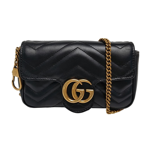 GG Marmont Mini Quilted Calfskin Black
