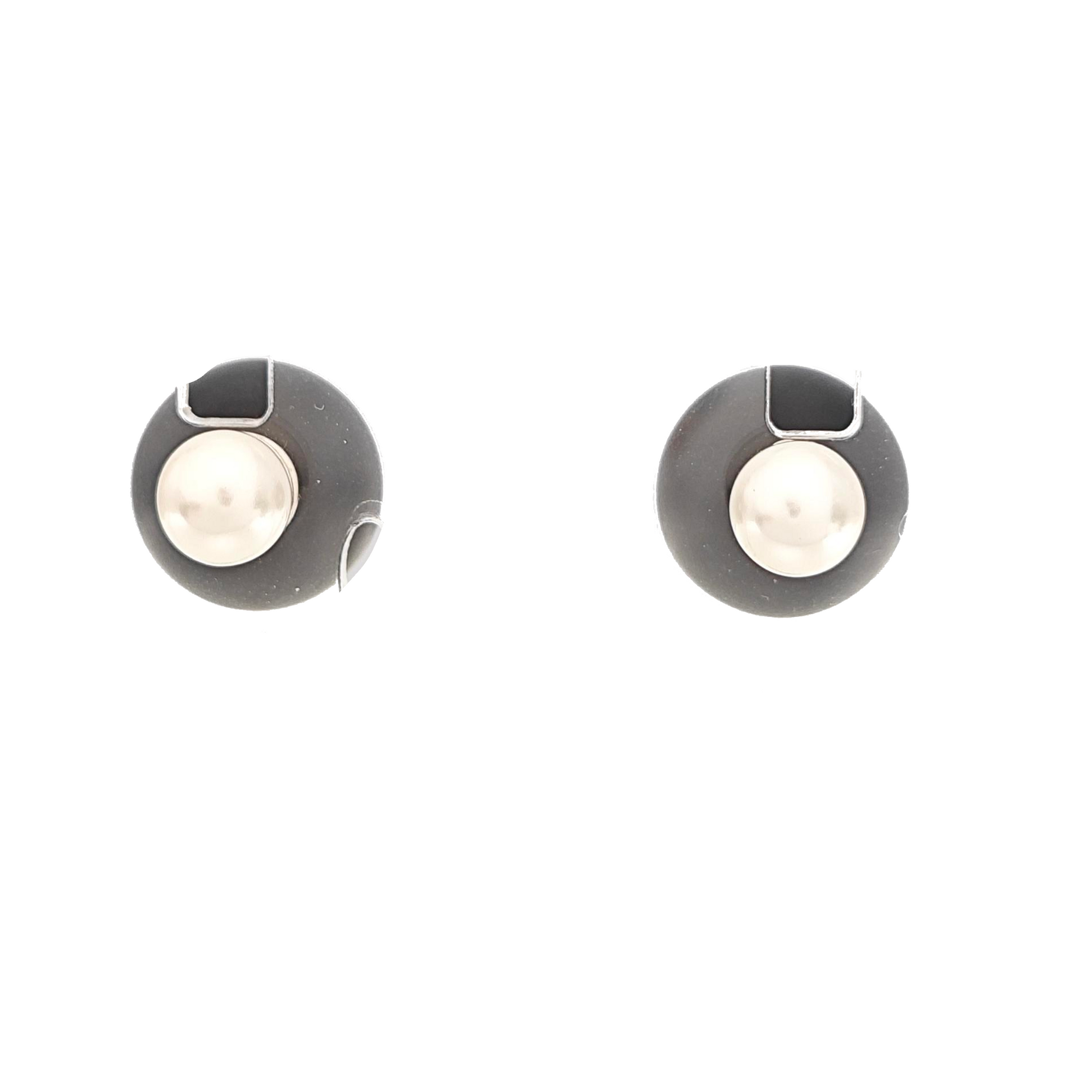 Dior Tribales Resin White Stud Earrings