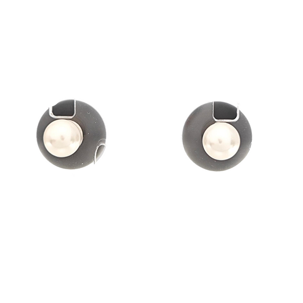 Dior Tribales Resin White Stud Earrings