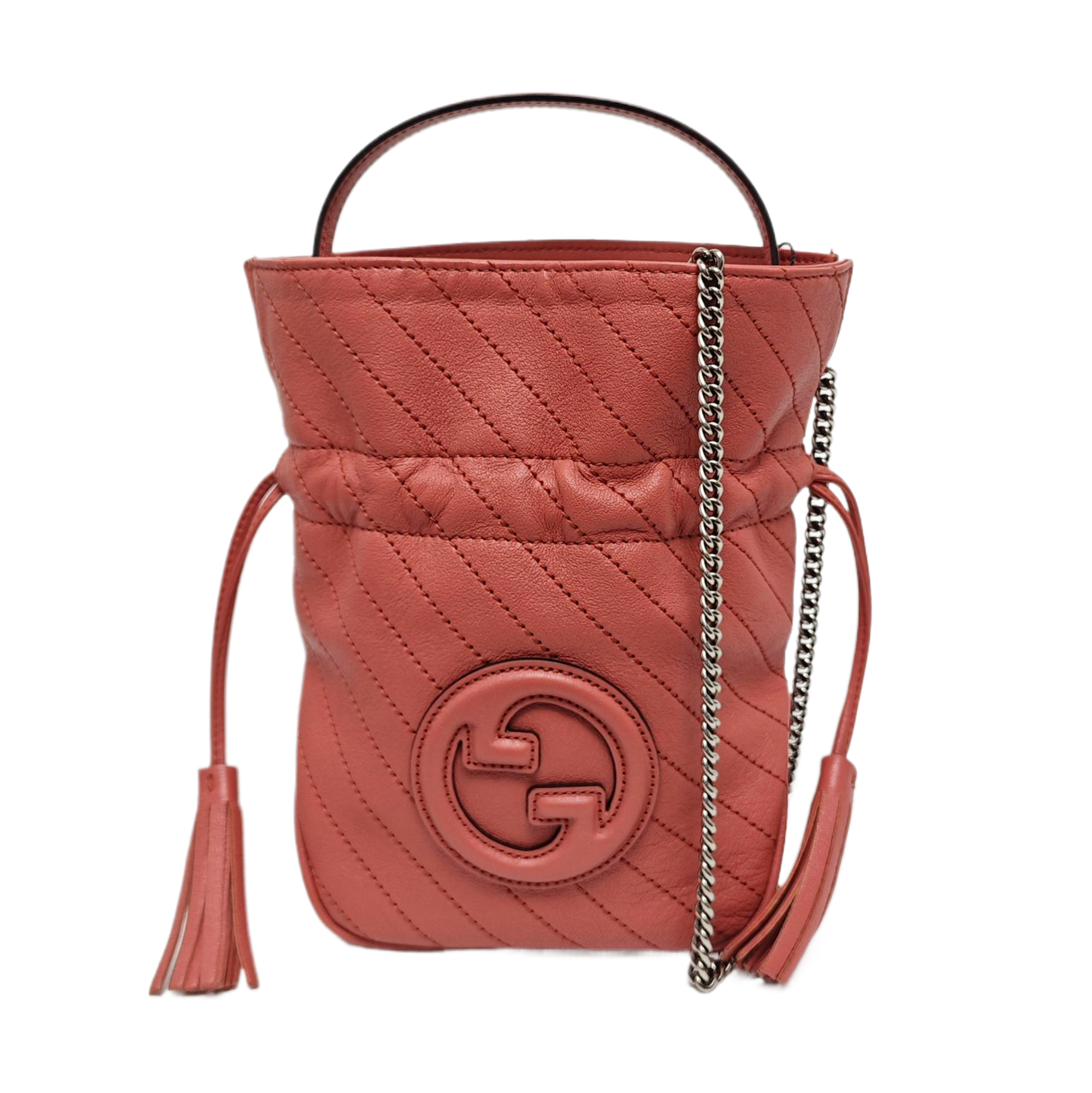 Authenticated pre-owned  Blondie Mini Quilted Calfskin Red - Bucket Bag at Looply