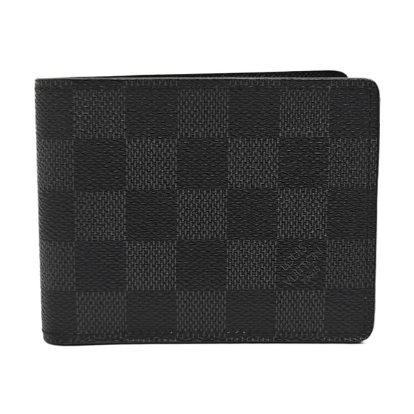AMERIGO Damier Graphite Coated Canvas Gray Wallet