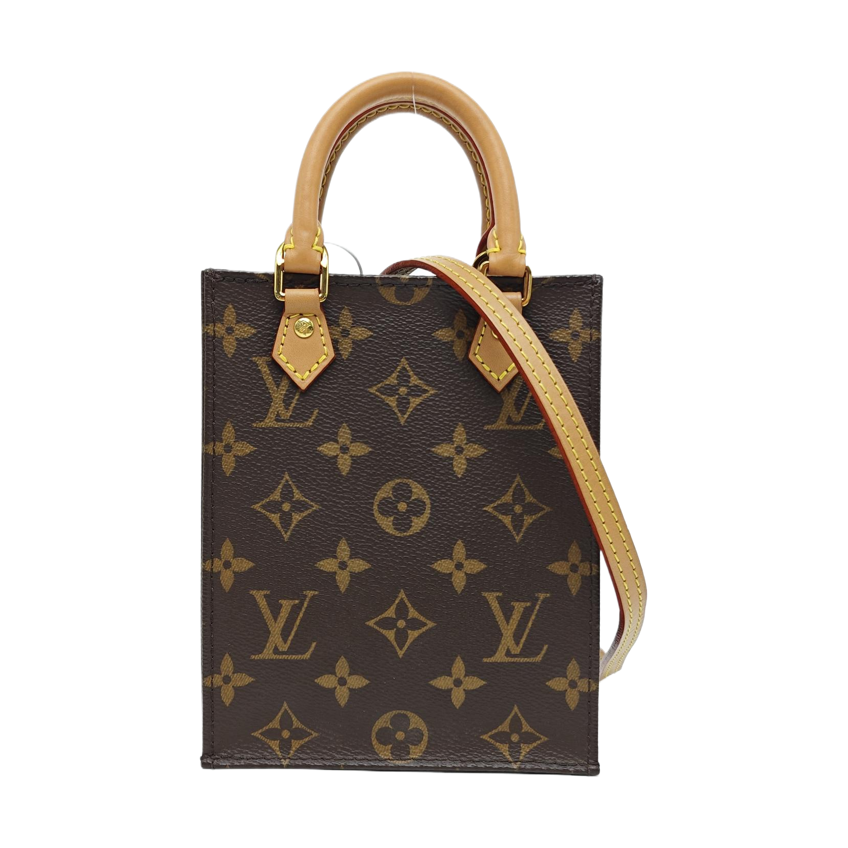 SAC PLAT Mini Monogram Coated Canvas Brown