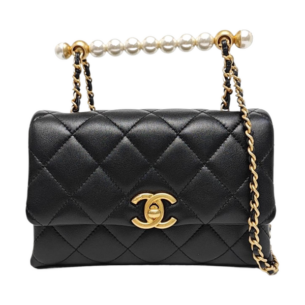 Mini Quilted Lambskin Black