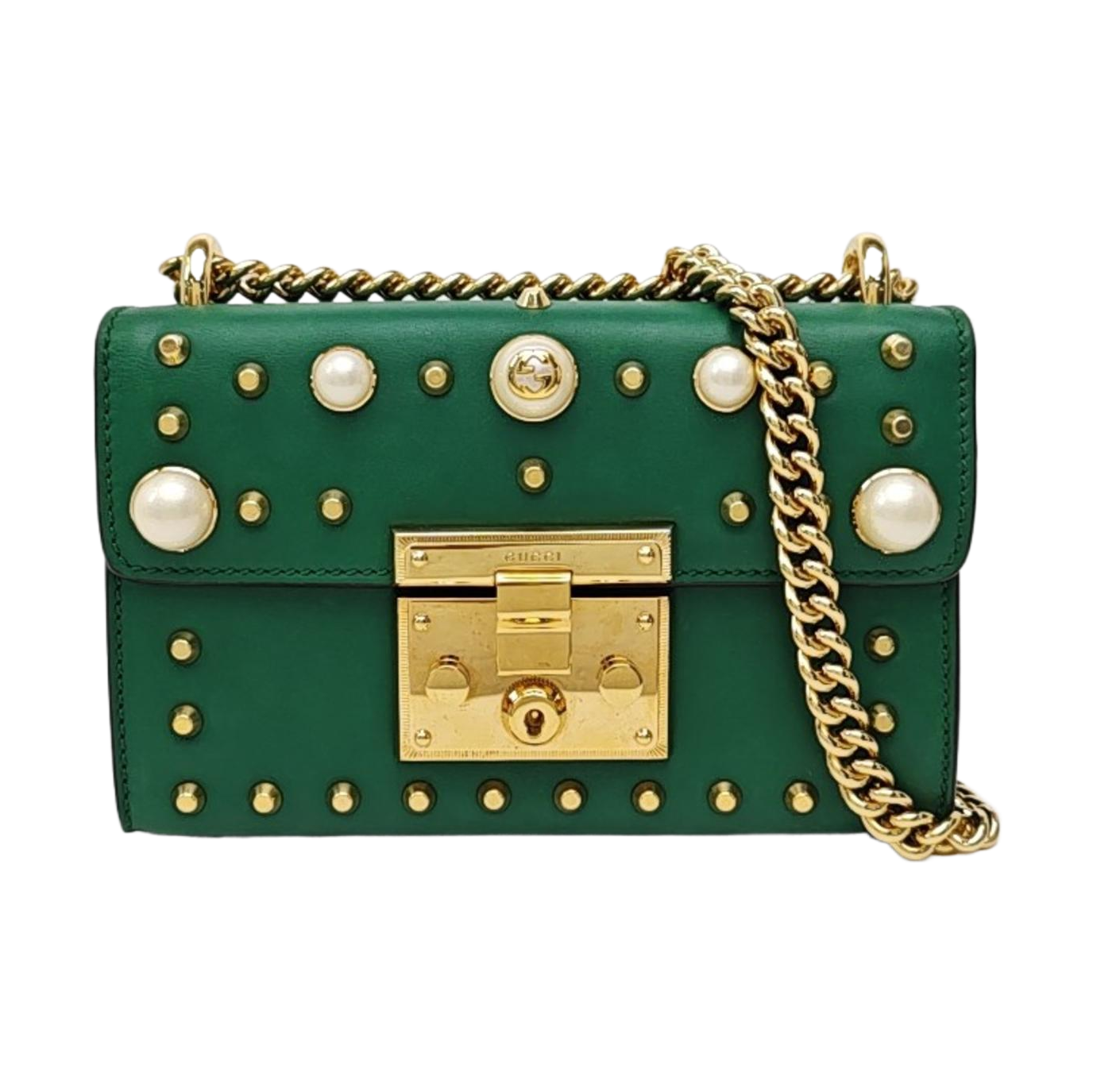 Padlock Small Calfskin Green