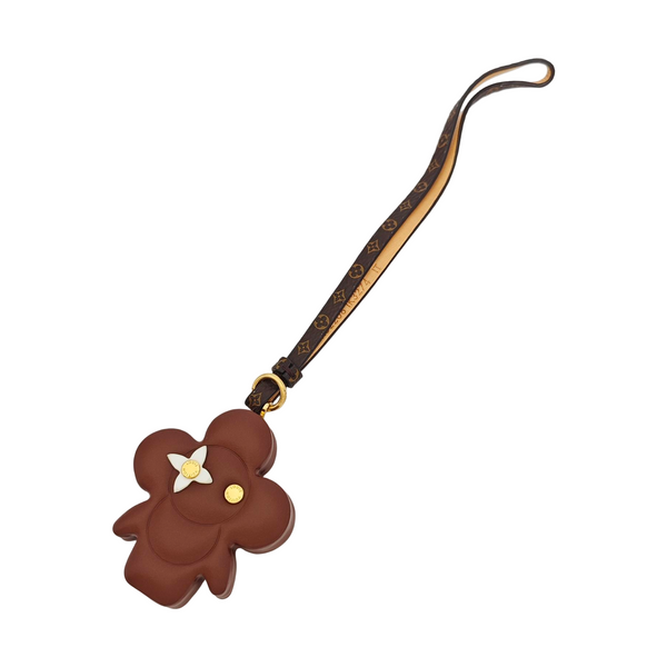 Coated Canvas Bag Charm Brown