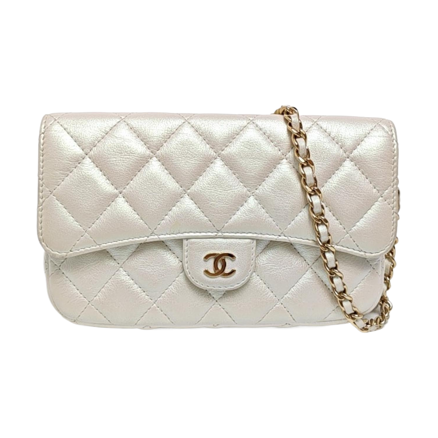 CLASSIC FLAP Mini Quilted Calfskin Metallic