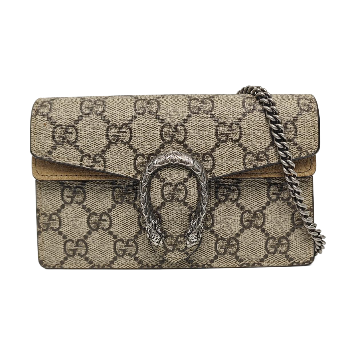 Dionysus Super Mini Monogram Coated Canvas Beige