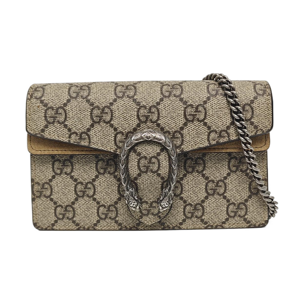 Dionysus Super Mini Monogram Coated Canvas Beige