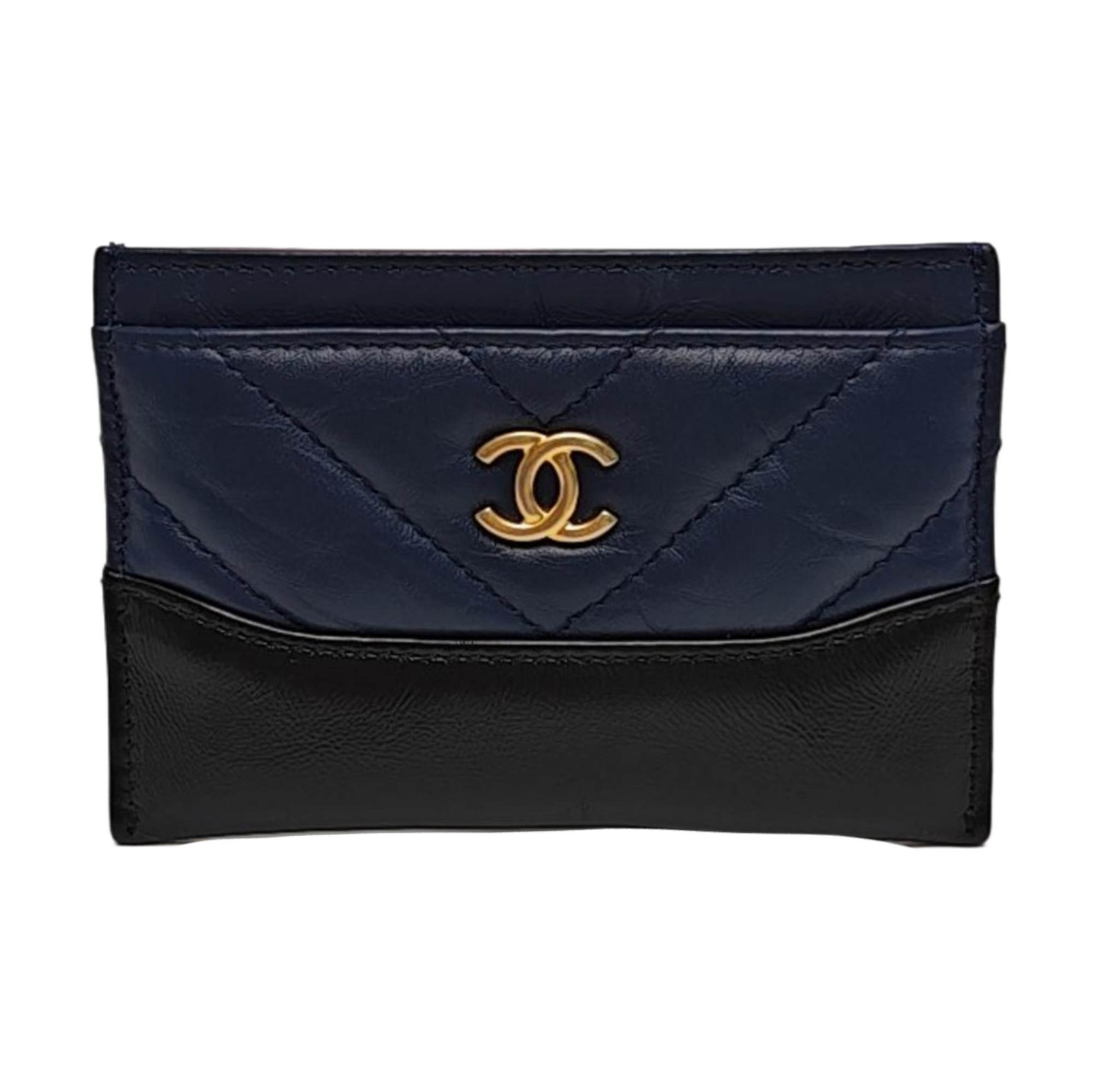 GABRIELLE Chevron Calfskin Blue Wallet