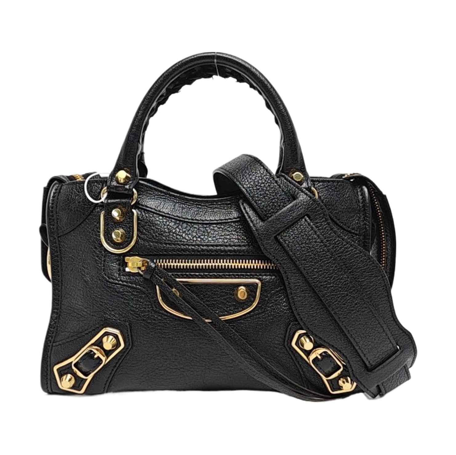 Classic Metallic Edge City Mini Lambskin Black