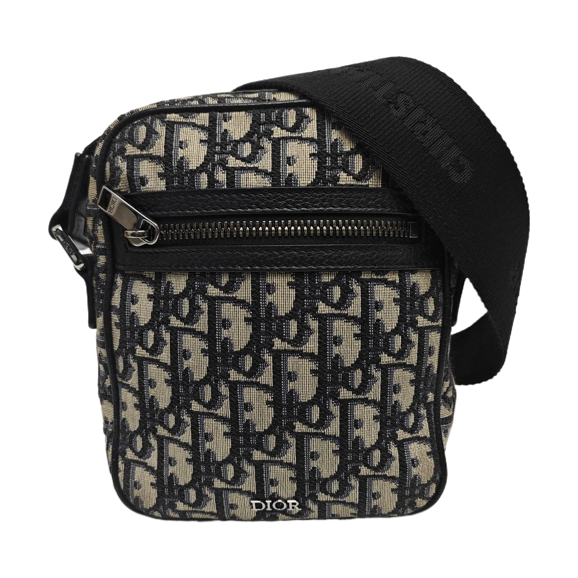 Oblique Fabric Shoulder Bag Beige