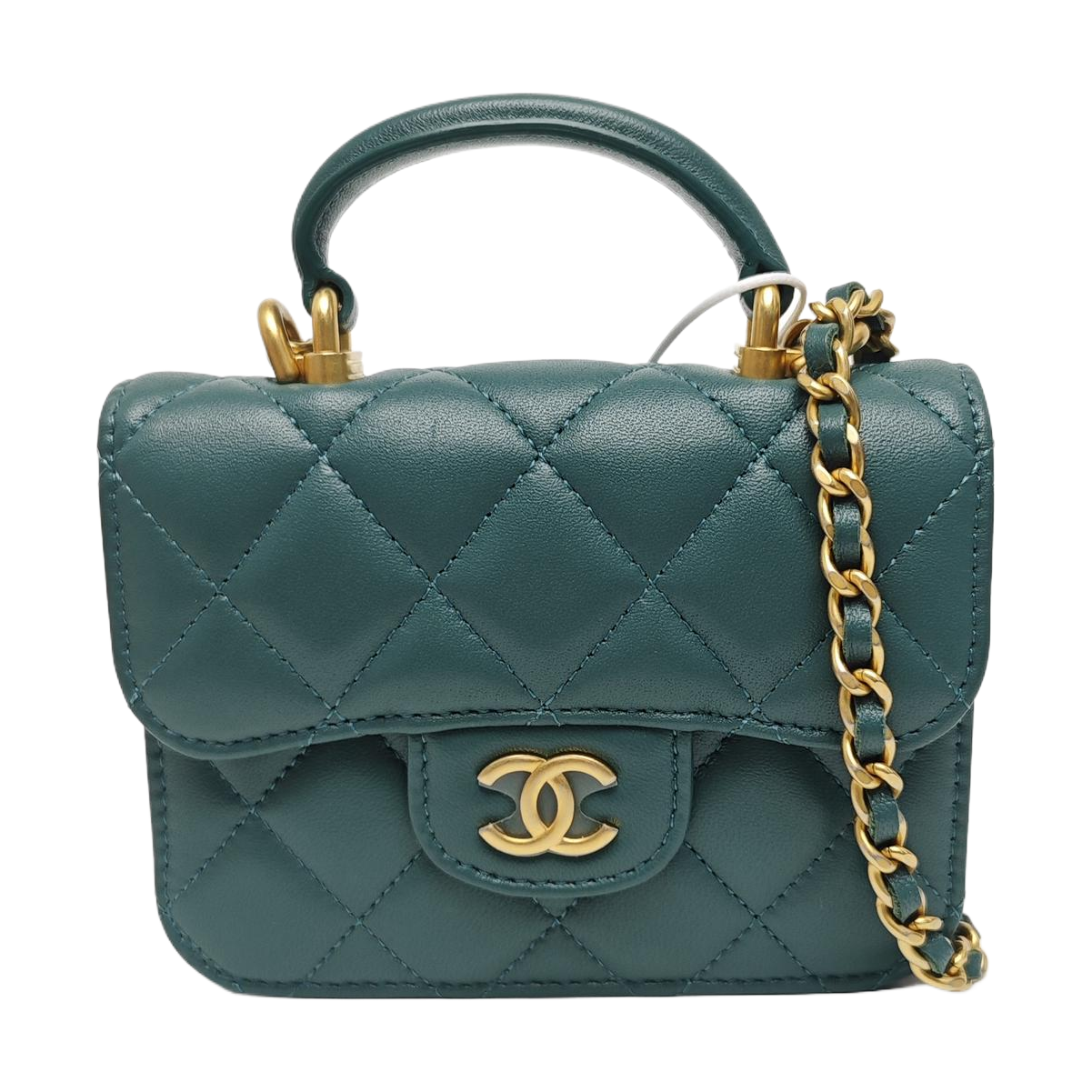 Quilted Lambskin Shoulder Bag Green