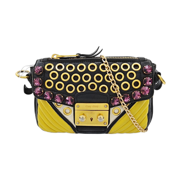 Quilted Lambskin Shoulder Bag Yellow