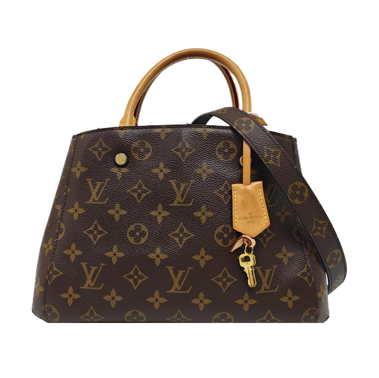 MONTAIGNE BB Monogram Coated Canvas Brown