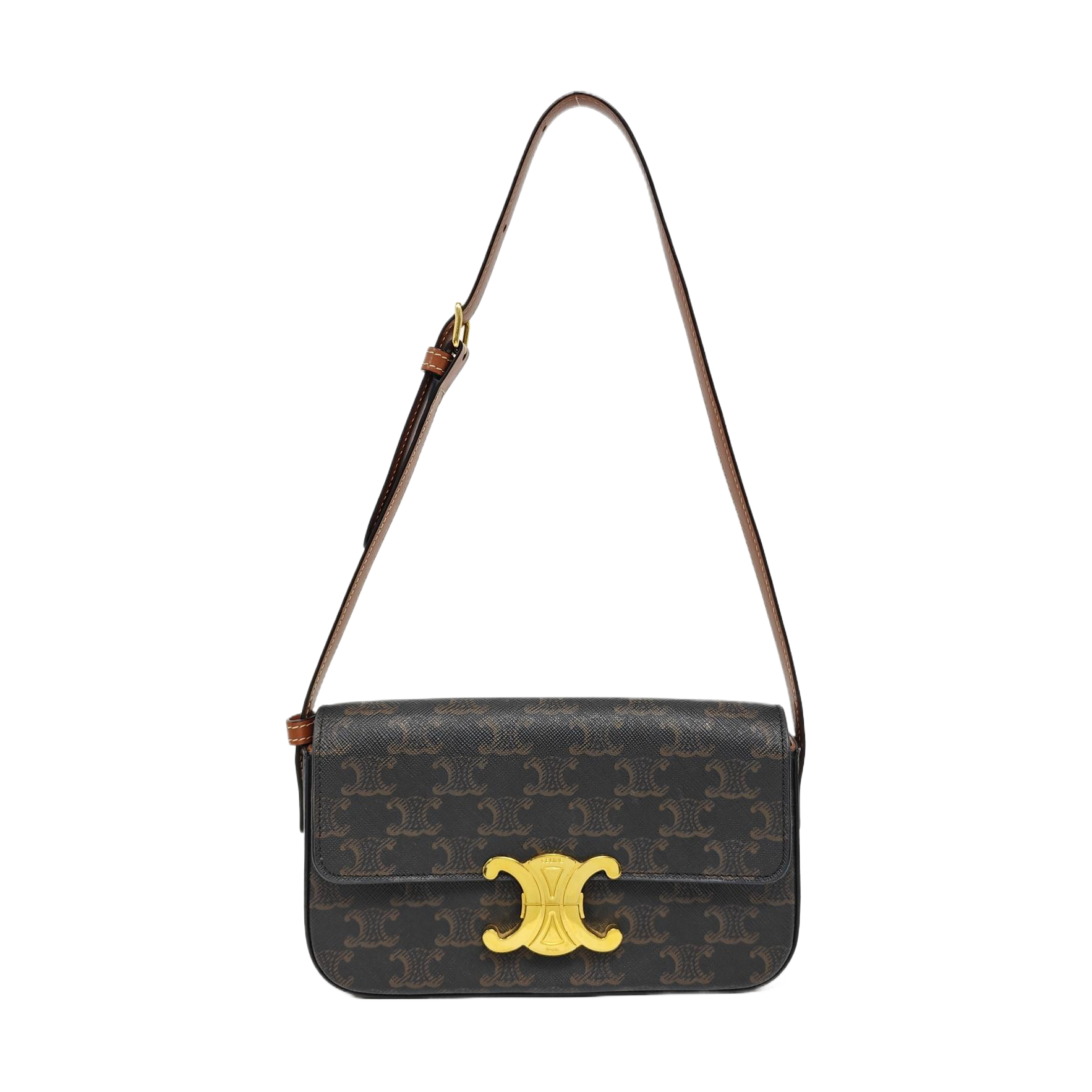 TRIOMPHE Small Coated Canvas Brown