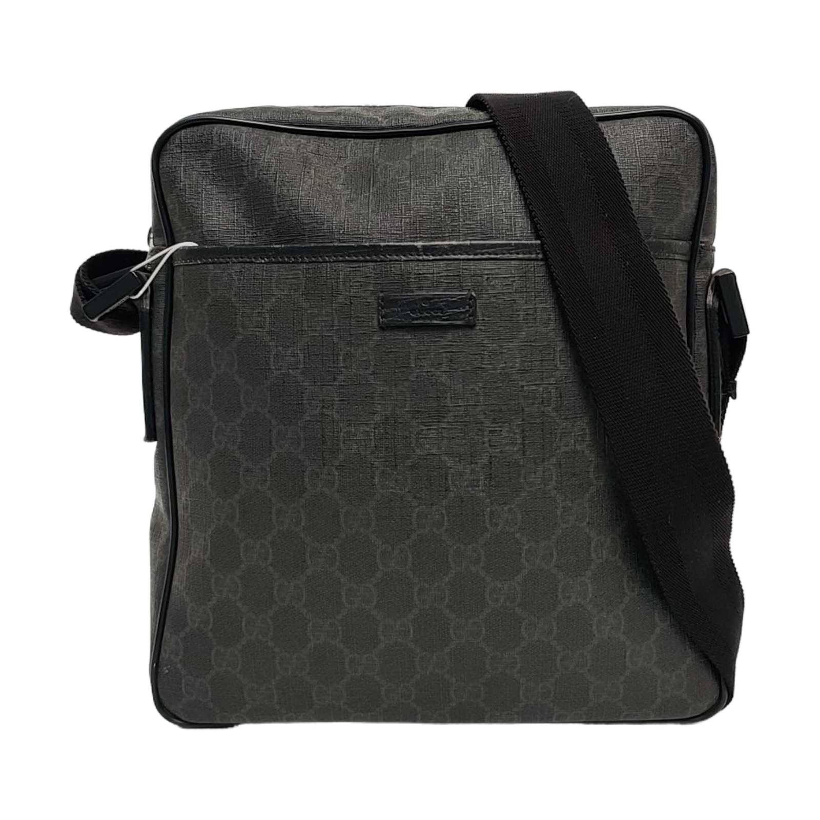 Monogram Coated Canvas Shoulder Bag Black