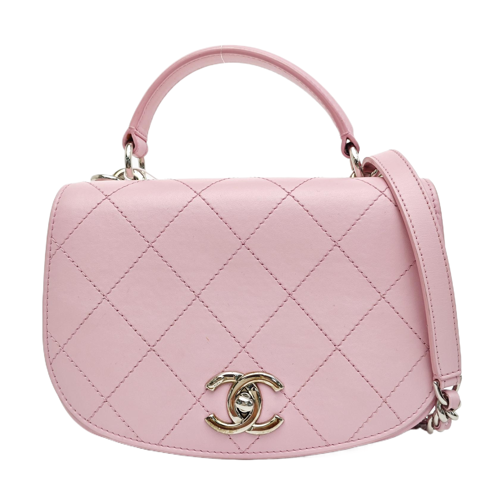 Quilted Calfskin Shoulder Bag Pink