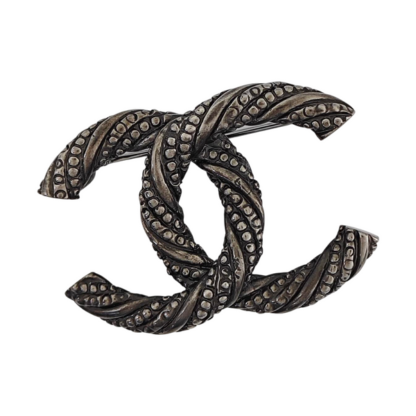 Vintage Metal Black Brooch