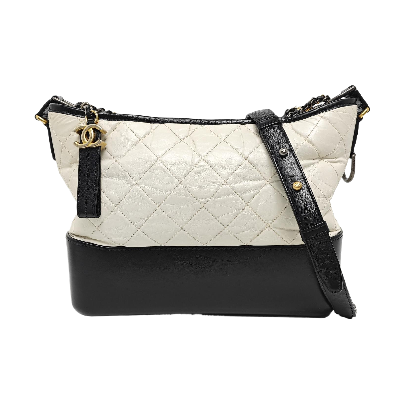 GABRIELLE Medium Quilted Calfskin White