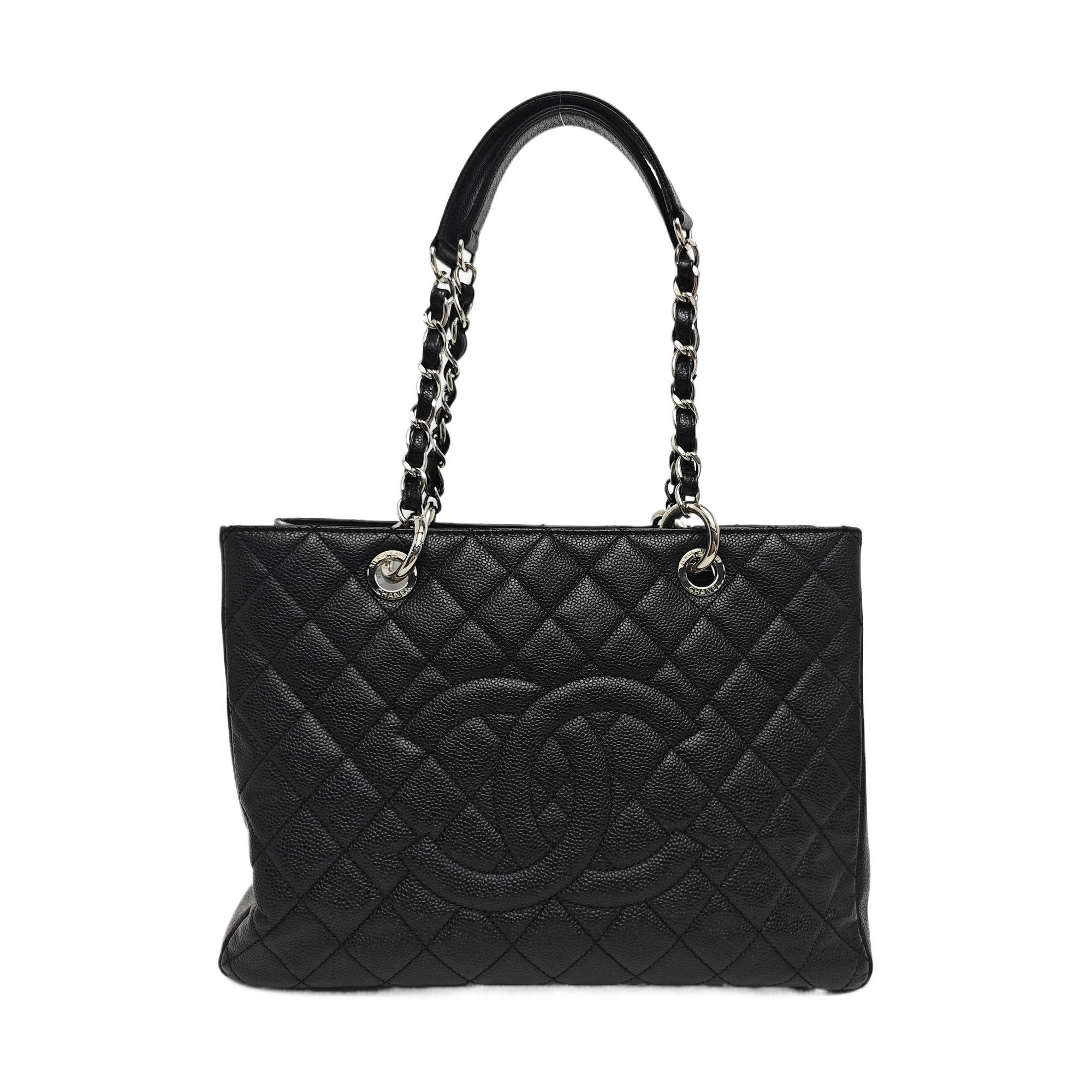 CHANEL GST Large Quilted Grained Calfskin Black
