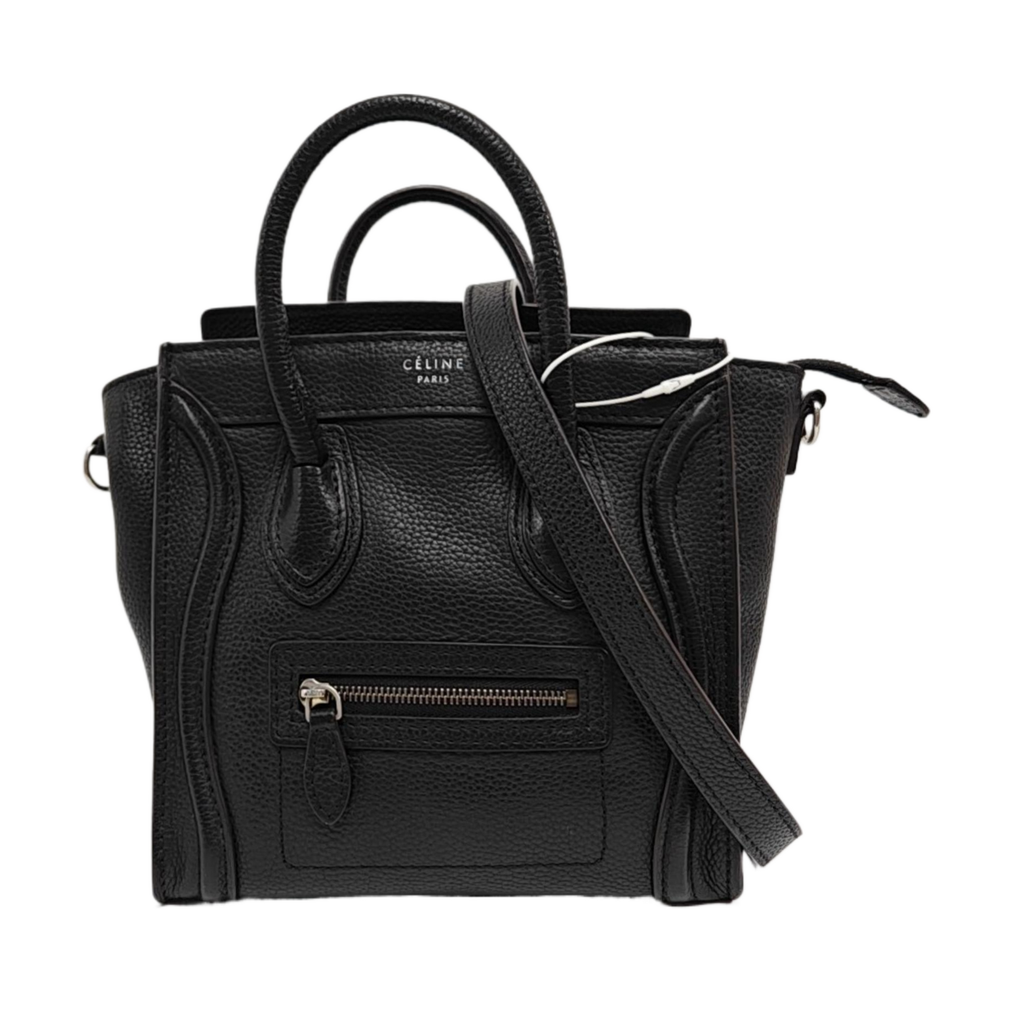 Authenticated pre-owned  LUGGAGE Nano Calfskin Black - Tote Bag at Looply