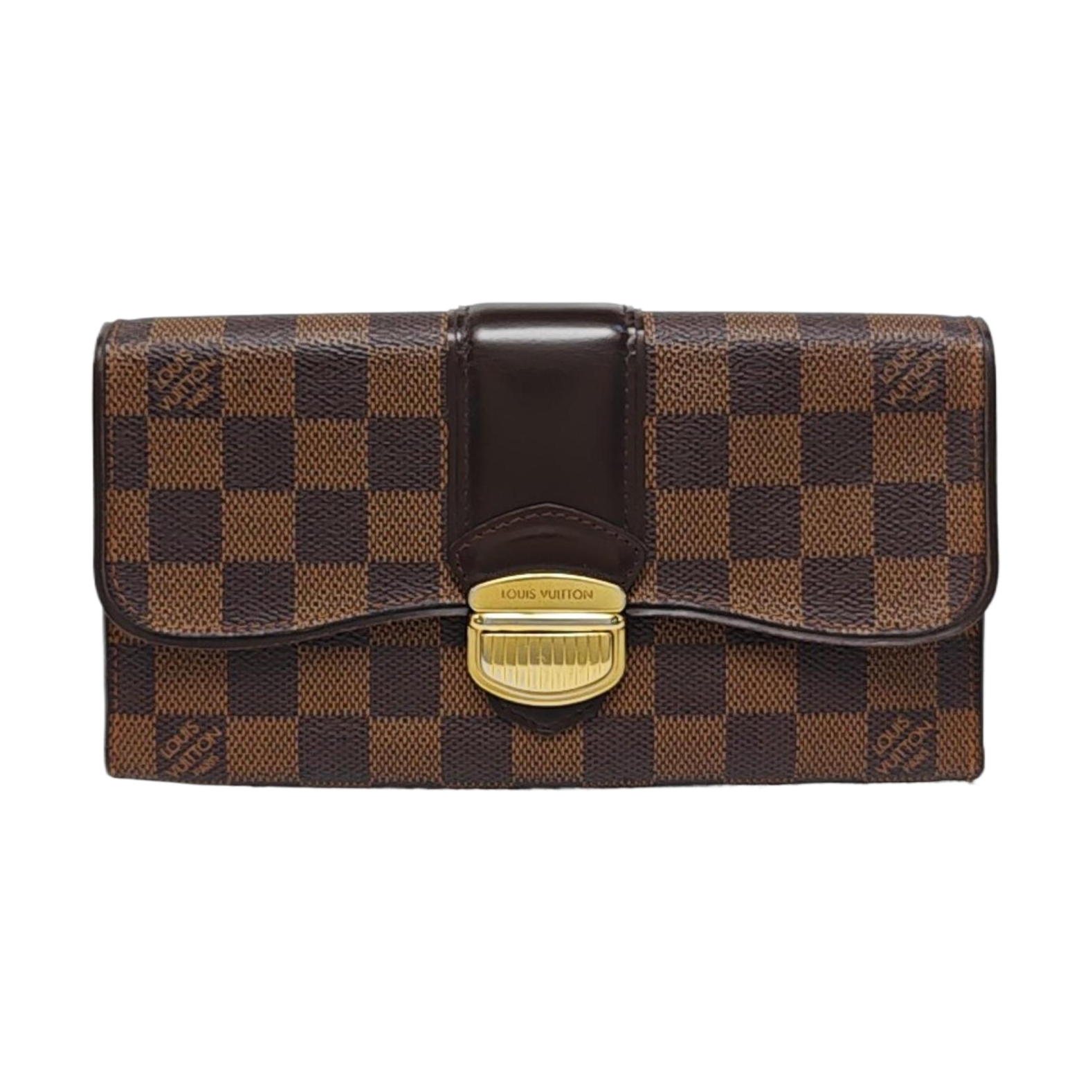 SISTINA Damier Ebene Coated Canvas Brown Wallet