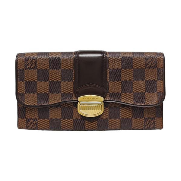 SISTINA Damier Ebene Coated Canvas Brown Wallet