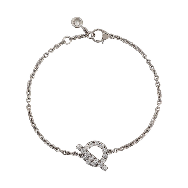 Finesse 18k White Gold Silver Bracelet