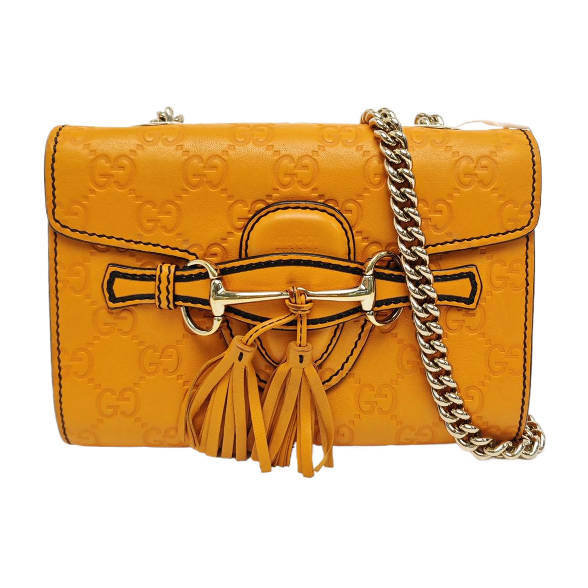 Emily Chain Monogram Calfskin Yellow