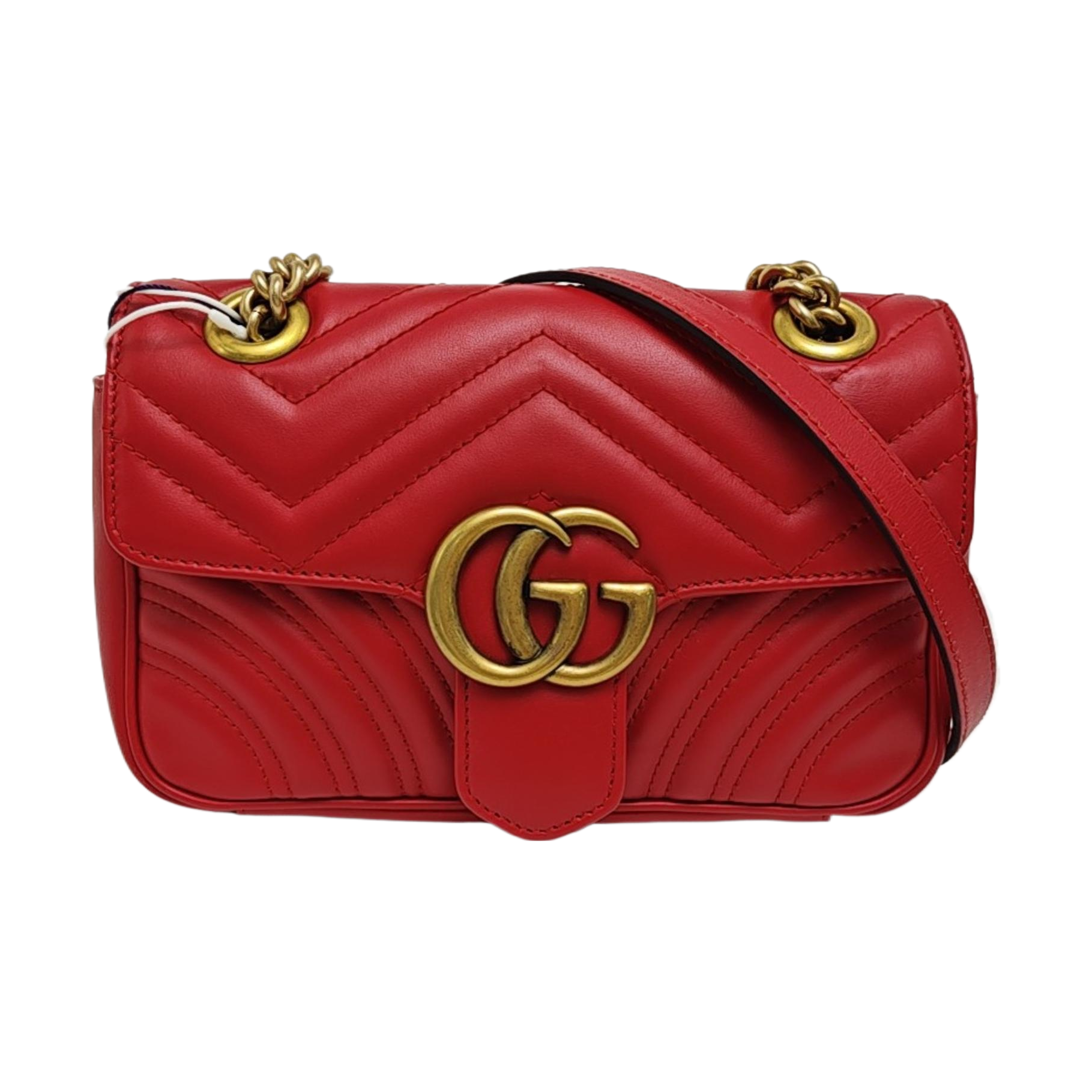 GG Marmont Small Quilted Calfskin Red
