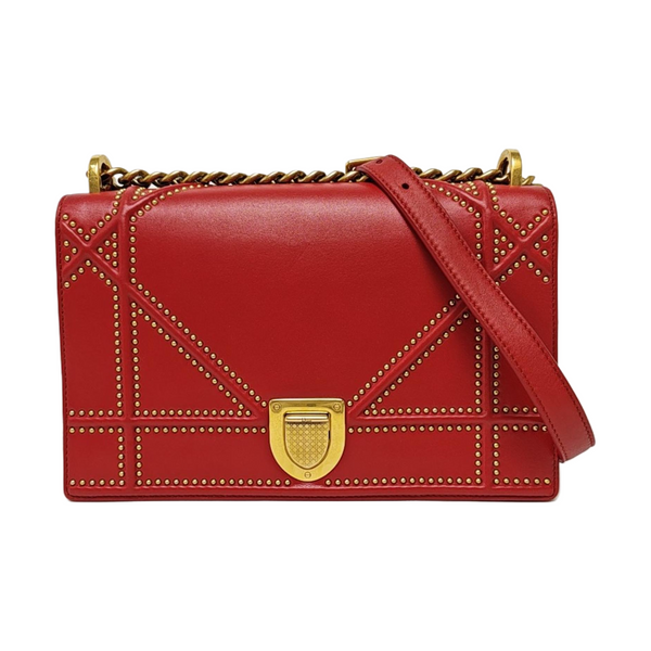 Authenticated pre-owned  Diorama Medium Lambskin Red - Shoulder Bag at Looply