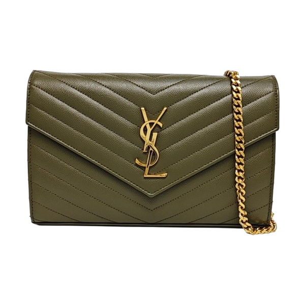 MONOGRAM Medium Chevron Calfskin Green