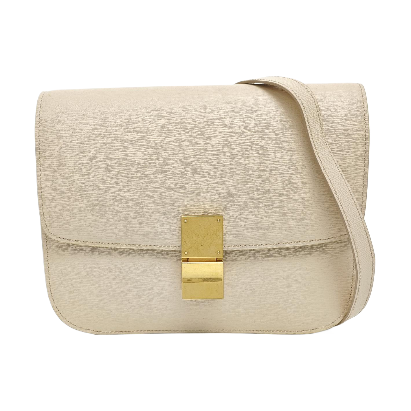 CLASSIC BOX Medium Calfskin Beige