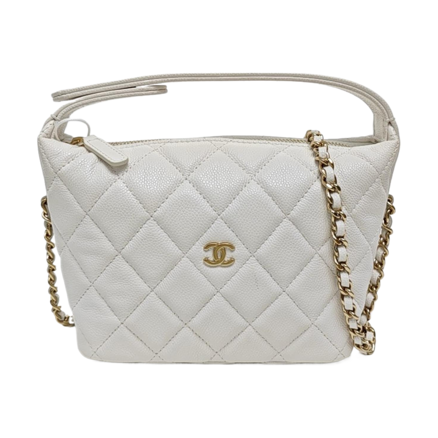 Quilted Grained Calfskin White