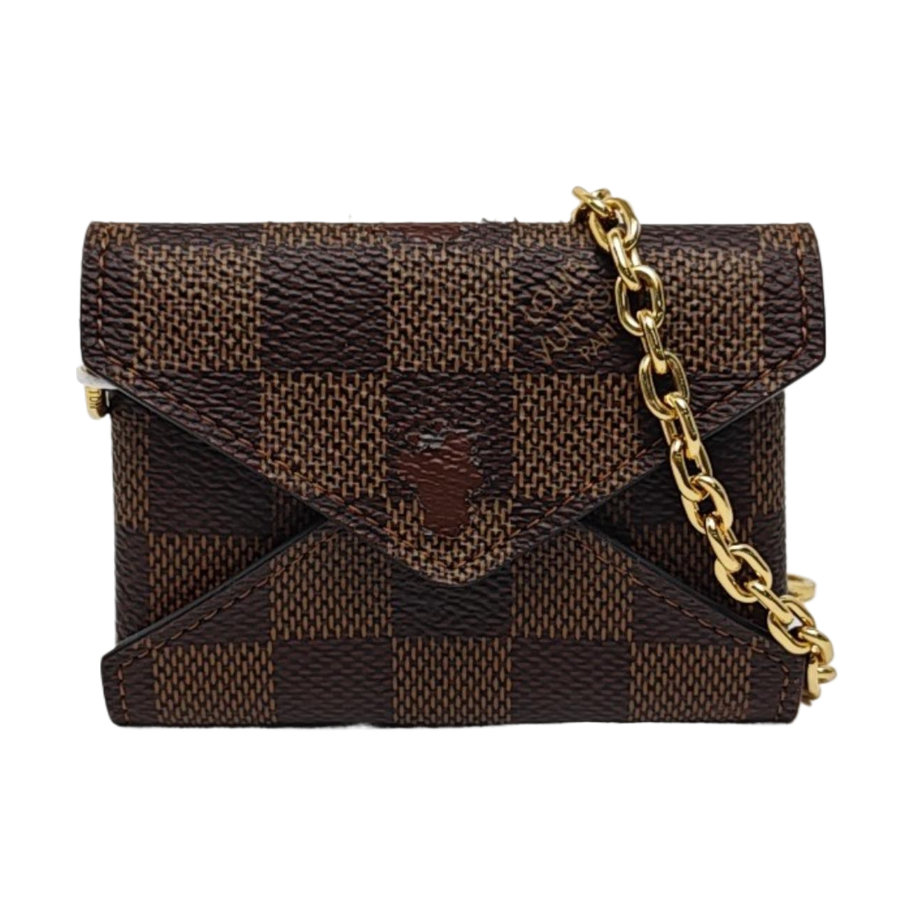 KIRGAMI Damier Ebene Coated Canvas Brown Wallet