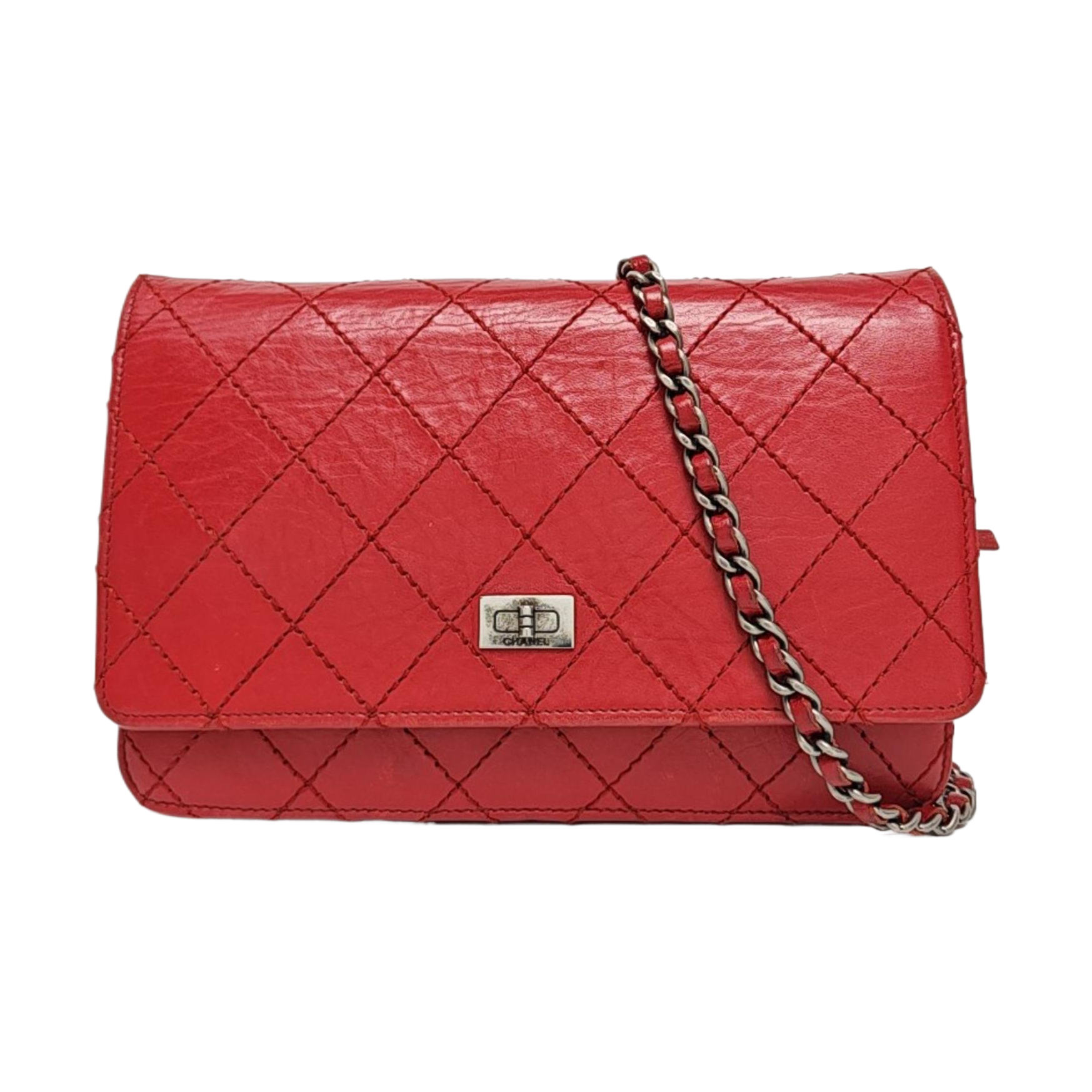 2.55 WOC Quilted Calfskin Red