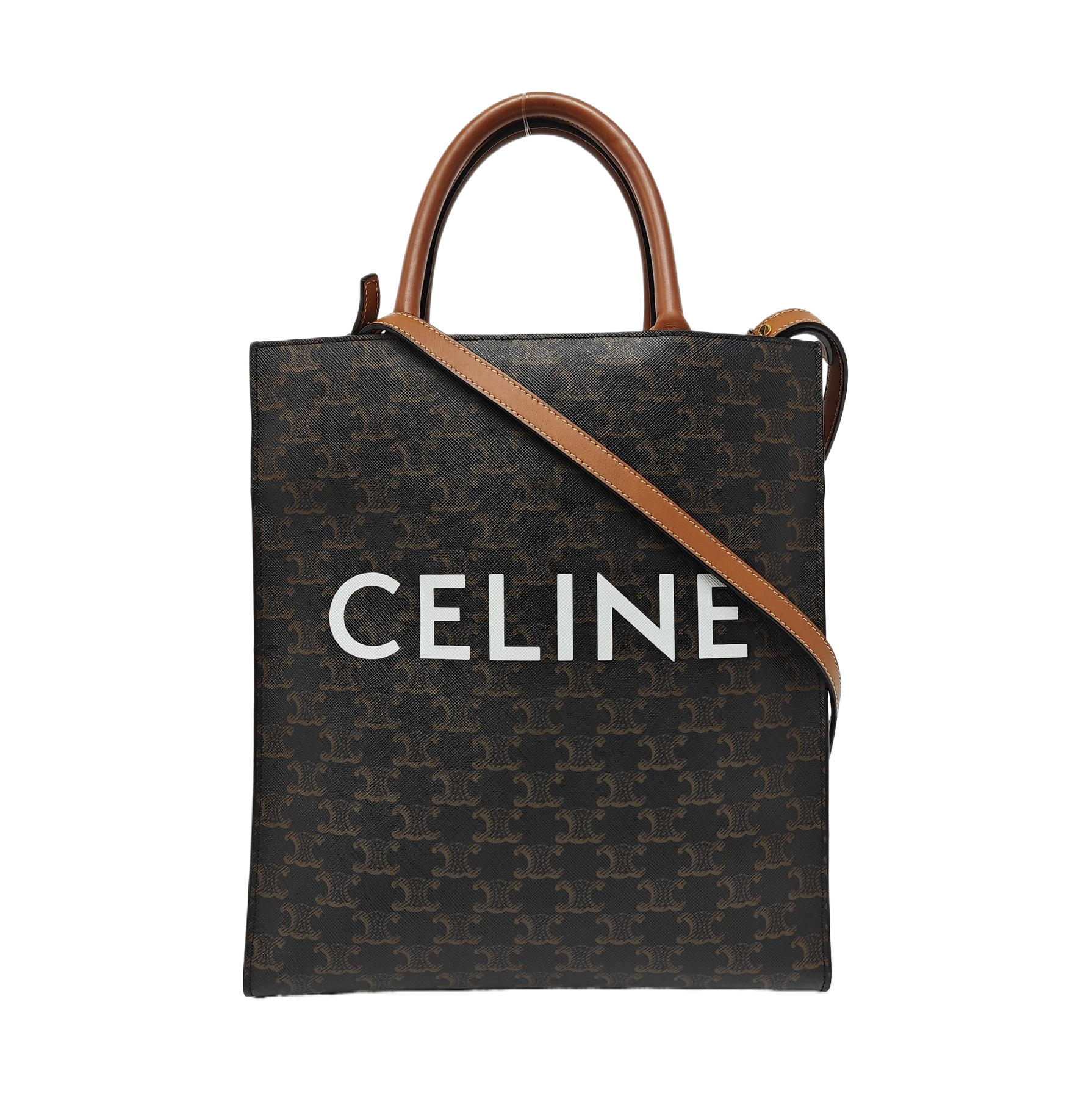 CABAS CELINE Small Coated Canvas Brown