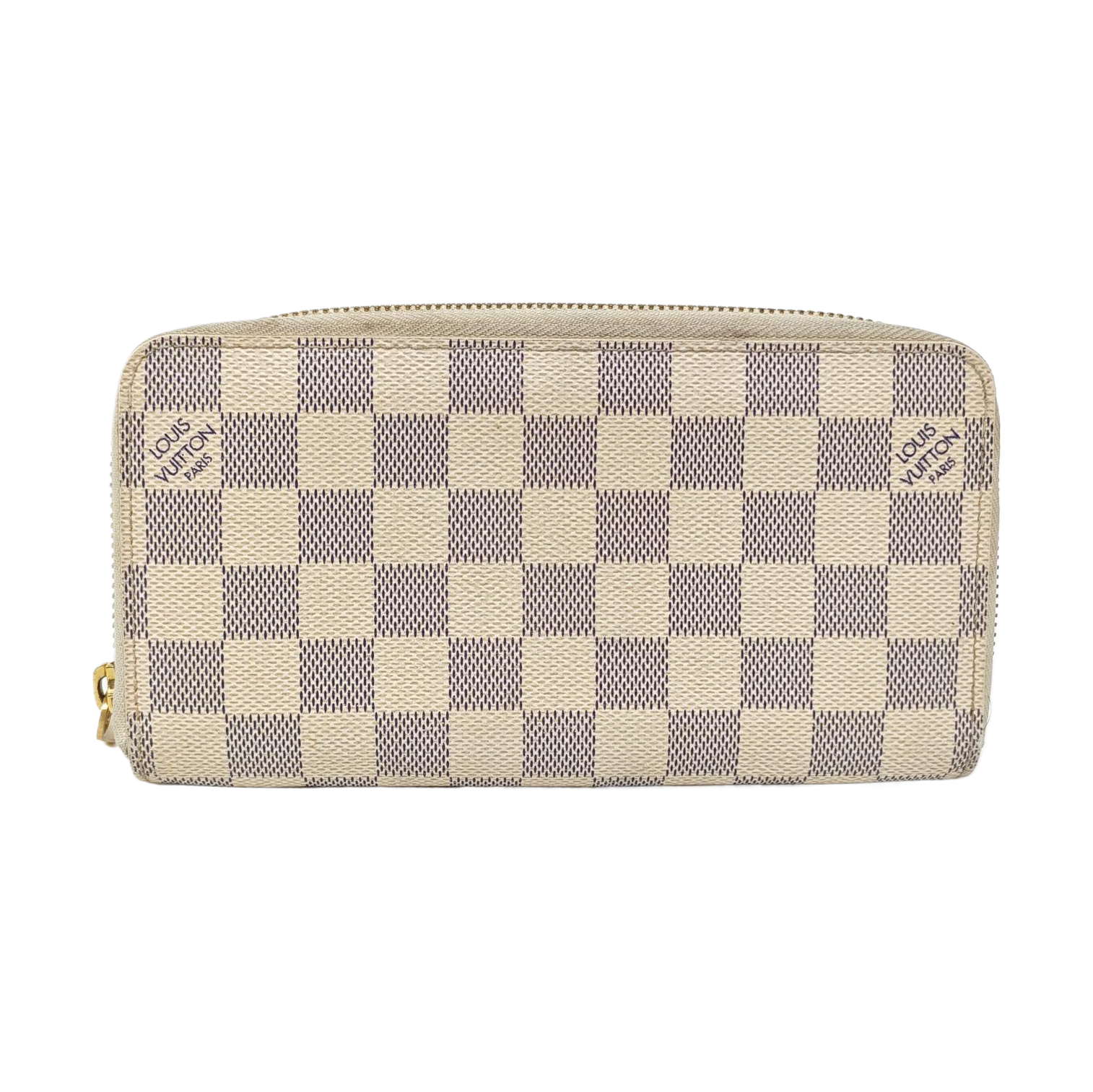 ZIPPY Damier Azur Coated Canvas White Wallet