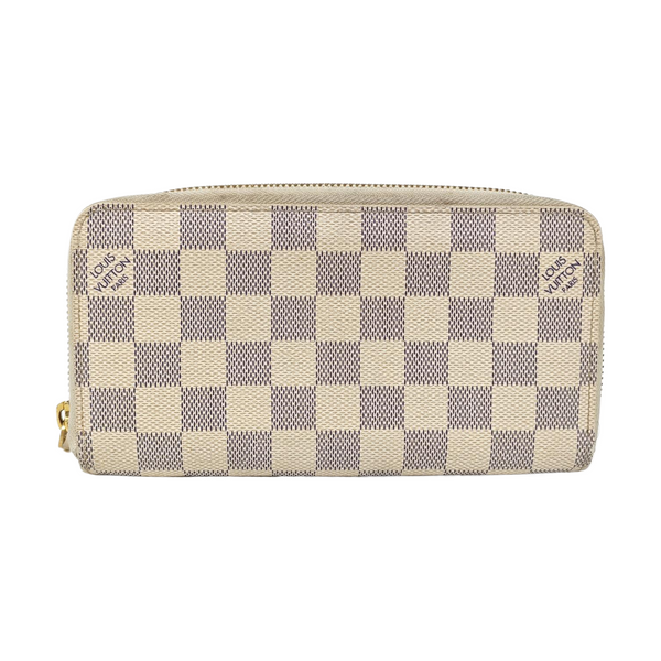 ZIPPY Damier Azur Coated Canvas White Wallet