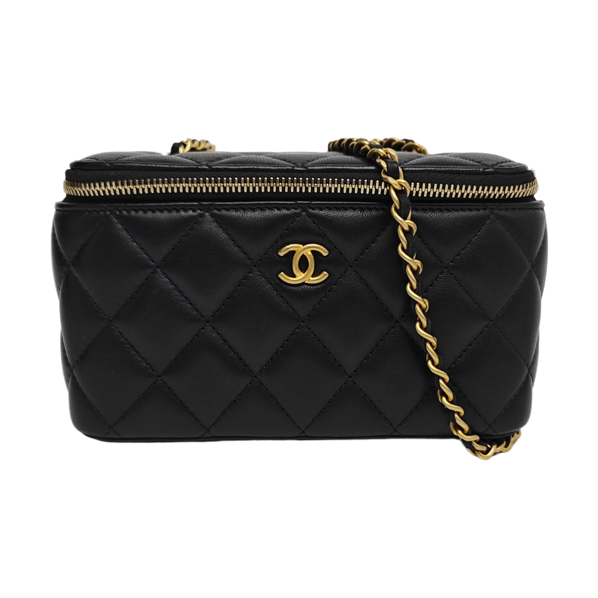 VANITY CASE Small Quilted Lambskin Black