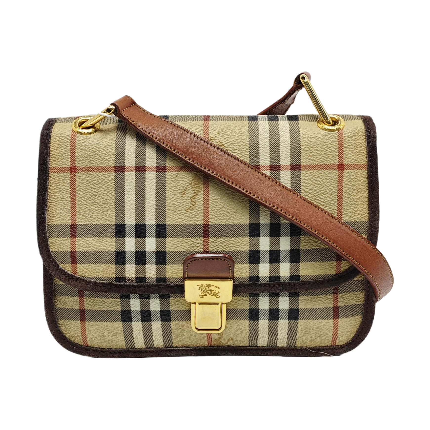 Coated Canvas Shoulder Bag Brown