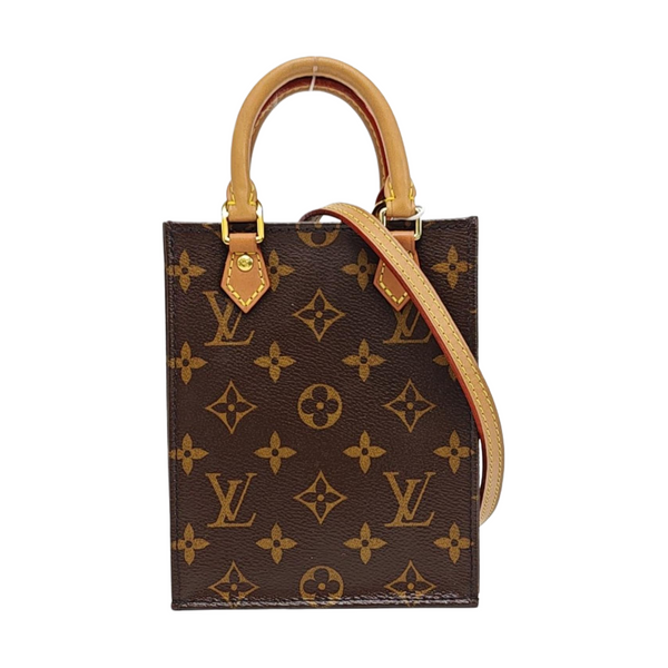 SAC PLAT Mini Monogram Coated Canvas Brown