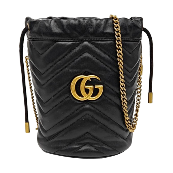 GG Marmont Mini Quilted Calfskin Black