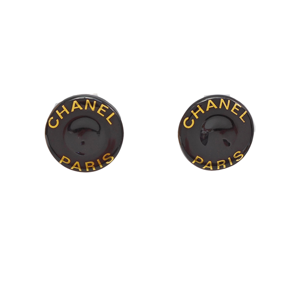 Resin Black Clip On Earrings