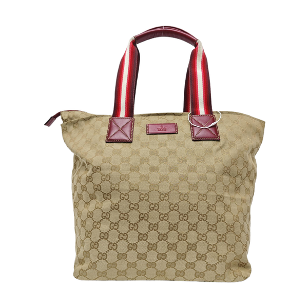 Monogram Canvas Tote Bag Beige