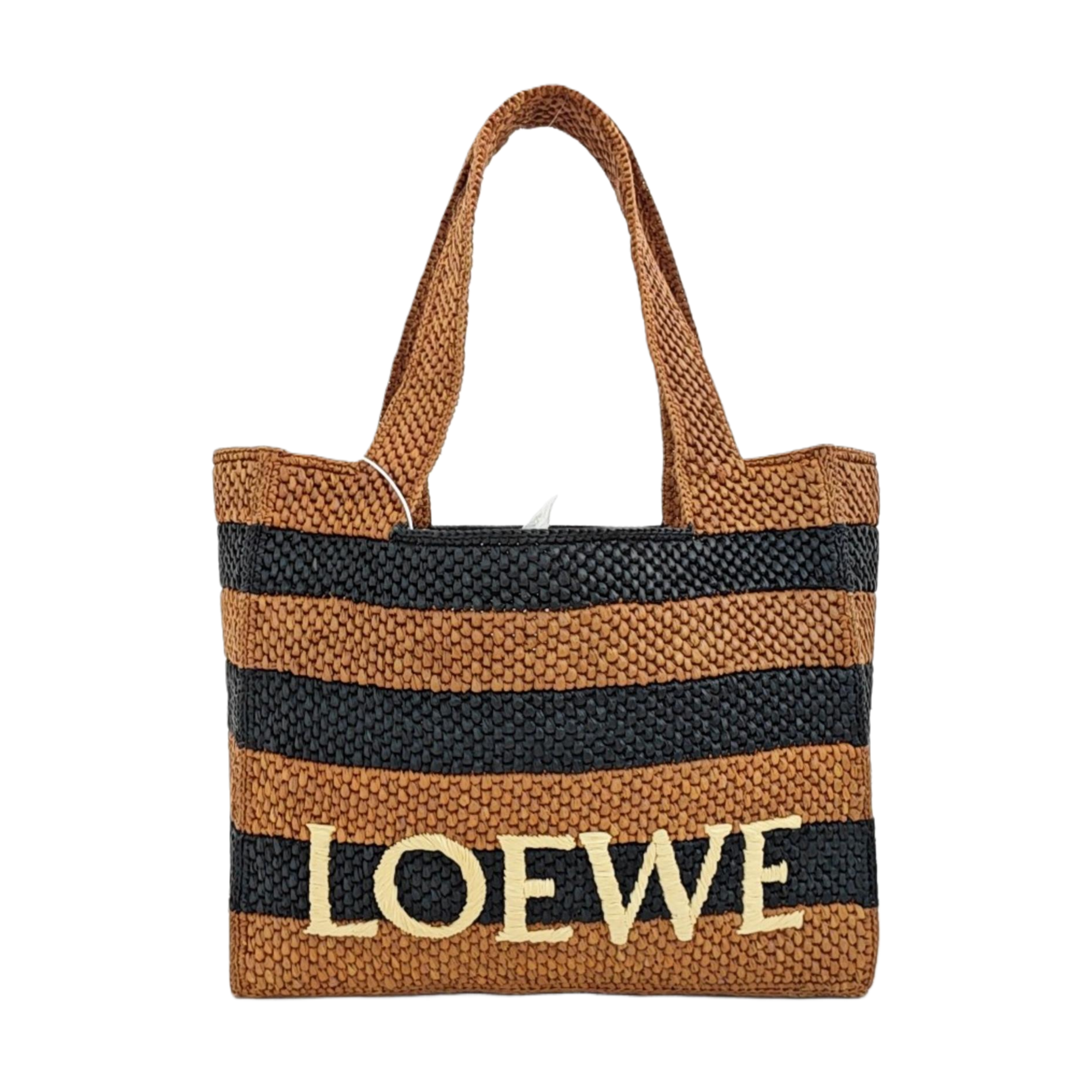 Font Tote Straw Brown
