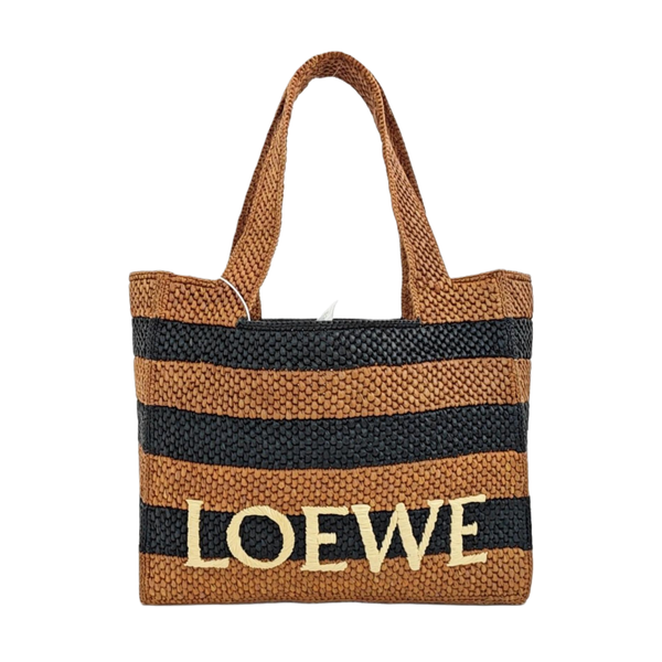 Font Tote Straw Brown