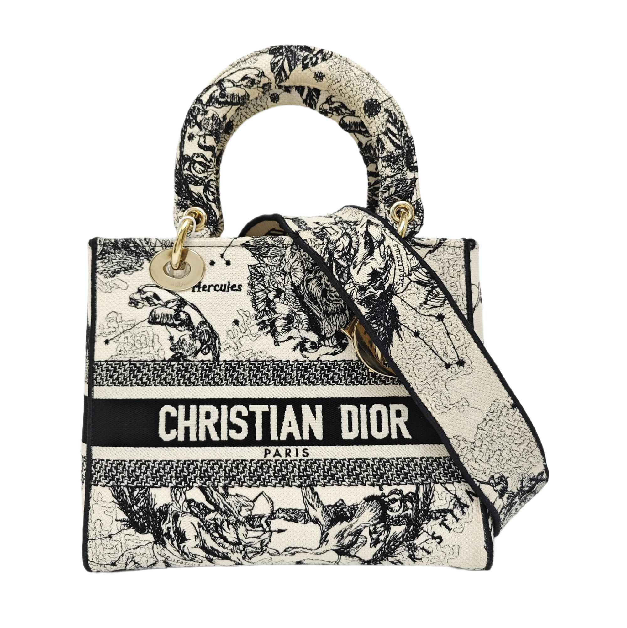 Lady Dior Medium Fabric Beige