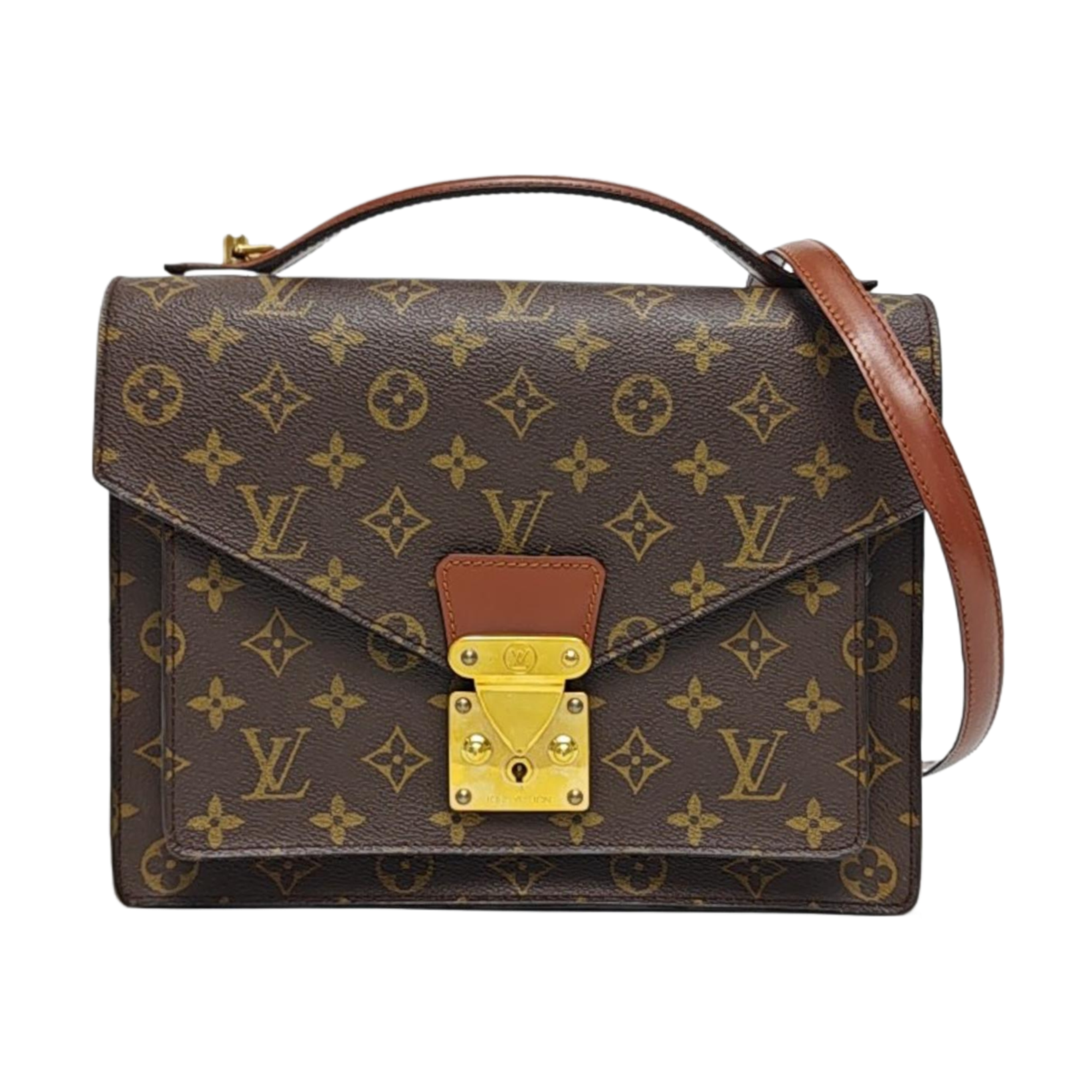 MONCEAU Monogram Coated Canvas Brown