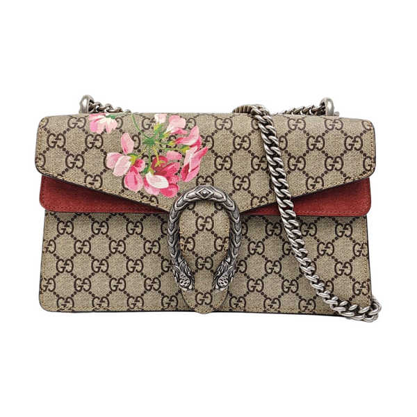 Dionysus Small Monogram Coated Canvas Beige
